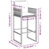 vidaXL Tabourets de bar jardin coussins lot de 2 gris r&eacute;sine tress&eacute;e