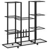 vidaXL Jardini&egrave;re avec roues 94,5x24,5x91,5 cm Noir Fer