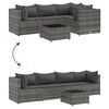 vidaXL Salon de jardin 5 pcs avec coussins Gris Résine tressée