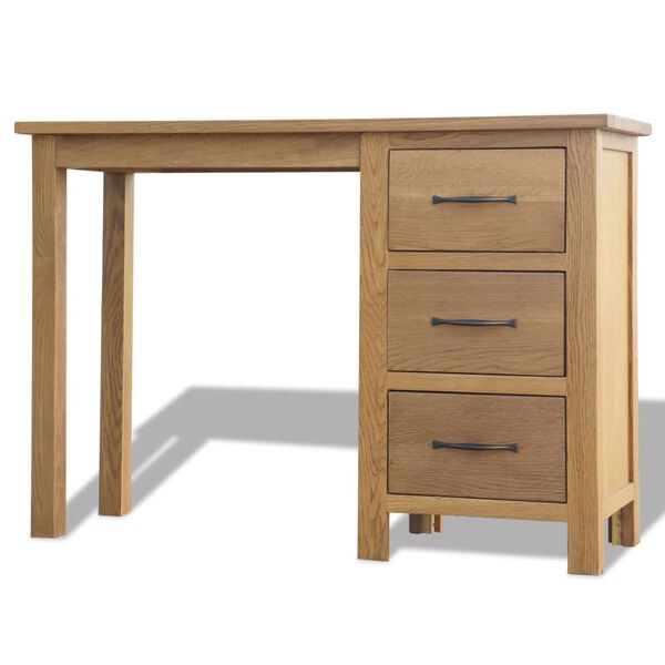 vidaXL Bureau avec 3 tiroirs 106 x 40 x 75 cm Bois de ch&ecirc;ne massif
