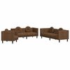 vidaXL Ensemble de canap&eacute;s 3 pcs avec coussins marron velours