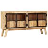 vidaXL Buffet Marron et noir 160x30x80 cm Bois de manguier solide brut