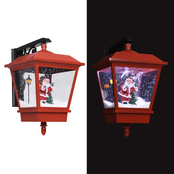 vidaXL Lampe murale de No&euml;l lumi&egrave;res LED et P&egrave;re No&euml;l Rouge 40x27x45cm