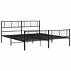 vidaXL Cadre de lit m&eacute;tal sans matelas avec pied de lit noir 183x213cm
