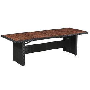vidaXL Table de jardin 240x90x74 cm R&eacute;sine tress&eacute;e et bois d'acacia