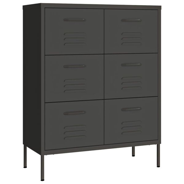 vidaXL Armoire &agrave; tiroirs Anthracite 80x35x101,5 cm Acier