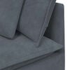 vidaXL Canapé modulaire et repose-pieds et coussins velours gris foncé