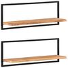 vidaXL &Eacute;tag&egrave;res murales 2 pcs 100x24x35 cm Bois d'acacia et acier