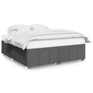 vidaXL Cadre de lit sans matelas gris foncé tissu