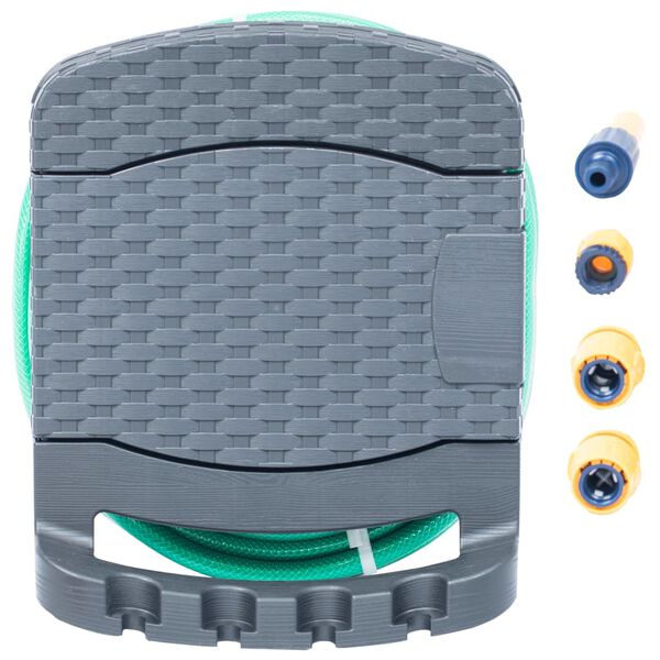 vidaXL Enrouleur de tuyau mural avec tuyau Plastique Anthracite