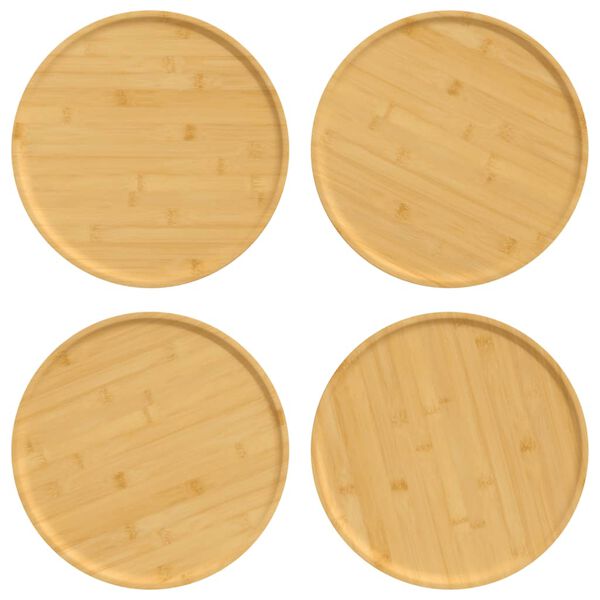 vidaXL Assiettes &agrave; pizza 4 pcs &Oslash;32x1,5 cm bambou