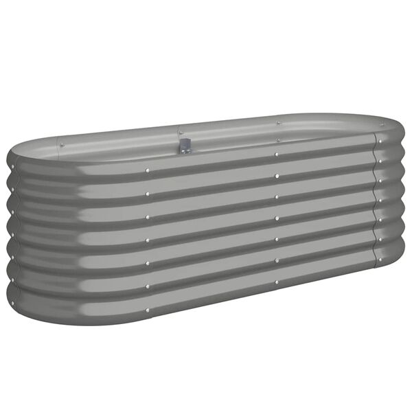 vidaXL Lit sur&eacute;lev&eacute; de jardin Acier galvanis&eacute; 114x40x36 cm gris