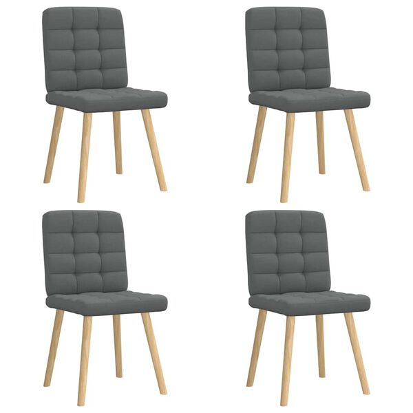 vidaXL Chaises &agrave; manger lot de 4 gris fonc&eacute; tissu