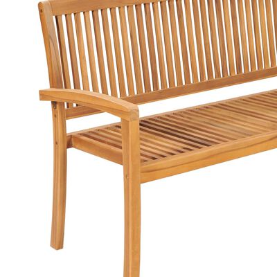 vidaXL Banc 3 places empilable de jardin 159 cm Bois de teck solide