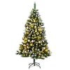 vidaXL Sapin de No&euml;l artificiel articul&eacute; 300 LED et boules 210 cm