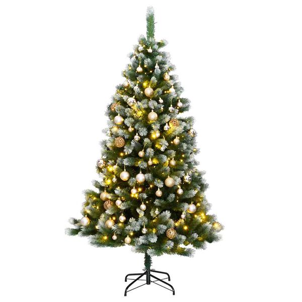 vidaXL Sapin de No&euml;l artificiel articul&eacute; 300 LED et boules 210 cm