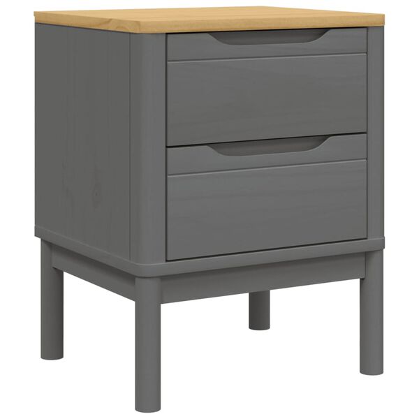 vidaXL Table de chevet FLORO gris 45x39x57 cm bois de pin massif