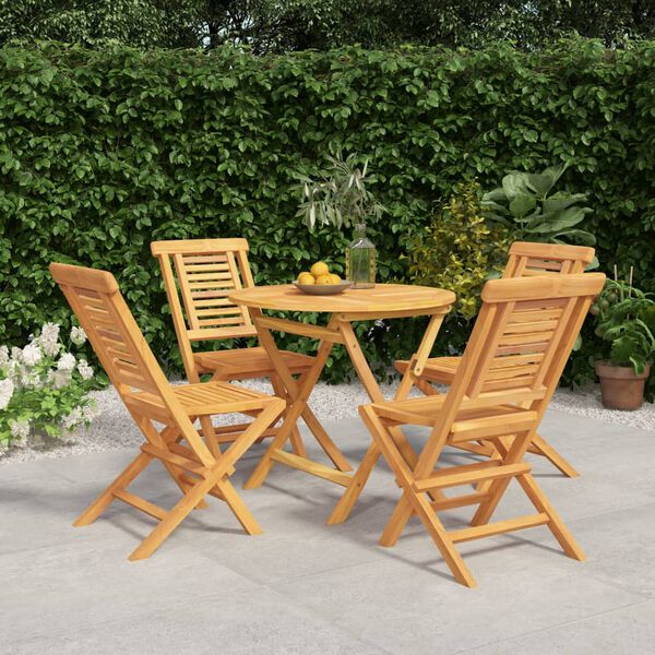 vidaXL Ensemble à manger de jardin 5 pcs Bois de teck massif