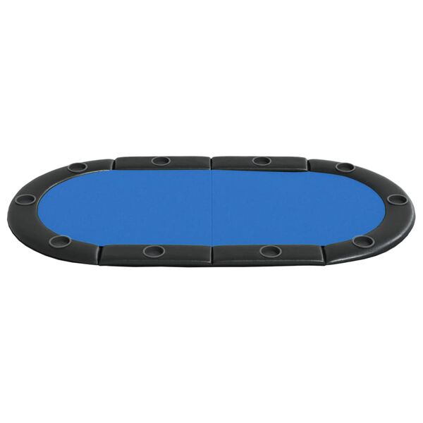 vidaXL Dessus de table de poker pliable 10 joueurs Bleu 208x106x3 cm
