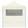 vidaXL Tente de r&eacute;ception pliable avec 3 parois 3x4 m Acier Cr&egrave;me