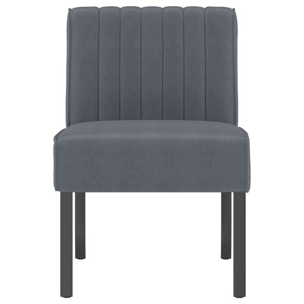 vidaXL Fauteuil sans accoudoirs gris foncé velours