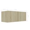 vidaXL Meuble TV Ch&ecirc;ne sonoma 80x30x30 cm Bois d&rsquo;ing&eacute;nierie