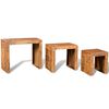 vidaXL Table gigogne 3 pcs Bois massif de manguier