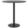 vidaXL Dessus de table noir &Oslash;40x0,8cm verre tremp&eacute; avec design marbre