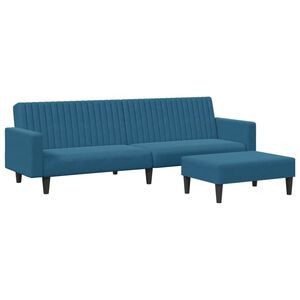 vidaXL Ensemble de canap&eacute;s 2 pcs bleu velours