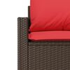 vidaXL Salon de jardin 4 pcs avec coussins marron r&eacute;sine tress&eacute;e