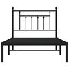 vidaXL Cadre de lit métal sans matelas avec tête de lit noir 100x190cm