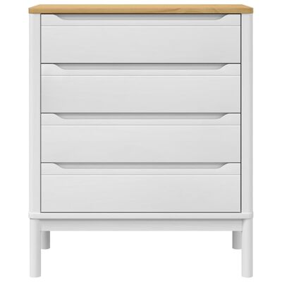 vidaXL Commode FLORO blanc bois de pin massif