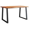 vidaXL Table &agrave; manger 140x80x75 cm bois d'acacia solide &agrave; bord vif