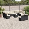 vidaXL Salon de jardin avec coussins 13 pcs noir r&eacute;sine tress&eacute;e