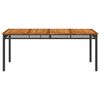 vidaXL Table de jardin noir 180x90x75 cm r&eacute;sine tress&eacute;e et bois acacia