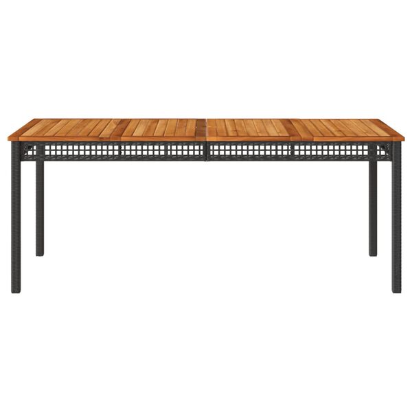 vidaXL Table de jardin noir 180x90x75 cm r&eacute;sine tress&eacute;e et bois acacia