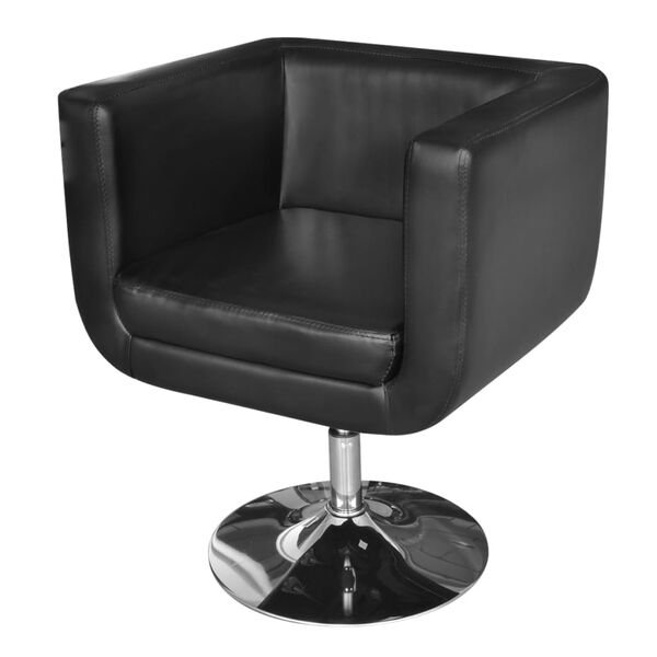 vidaXL Fauteuil avec base chrom&eacute;e noir similicuir