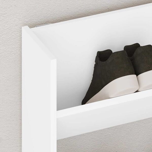 vidaXL Armoire &agrave; chaussures murale blanc 80x18x90 cm bois d'ing&eacute;nierie