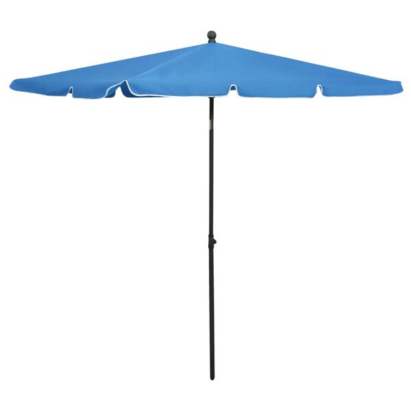 vidaXL Parasol de jardin avec m&acirc;t 210x140 cm Bleu azur&eacute;