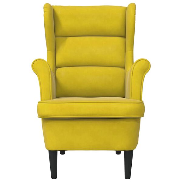 vidaXL Fauteuil jaune moutarde velours