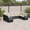 vidaXL Salon de jardin 9 pcs avec coussins noir r&eacute;sine tress&eacute;e