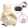 vidaXL Fauteuil inclinable de massage cr&egrave;me tissu