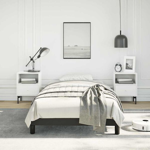 vidaXL Cadre de lit noir 100x203 cm similicuir