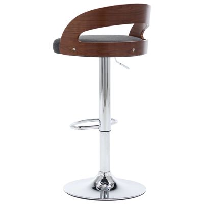 vidaXL Tabourets de bar lot de 2 gris foncé tissu et bois courbé