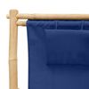 vidaXL Chaise de terrasse Bambou et toile Bleu marine
