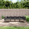 vidaXL Salon de jardin 6 pcs avec coussins anthracite r&eacute;sine tress&eacute;e