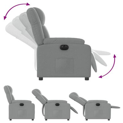 vidaXL Fauteuil inclinable électrique gris clair tissu