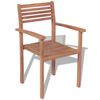 vidaXL Chaises empilables de jardin lot de 4 Bois de teck solide