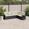 vidaXL Salon de jardin 6 pcs avec coussins noir r&eacute;sine tress&eacute;e