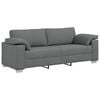 vidaXL Sofa 3 places Gris fonc&eacute; 220 cm tissu